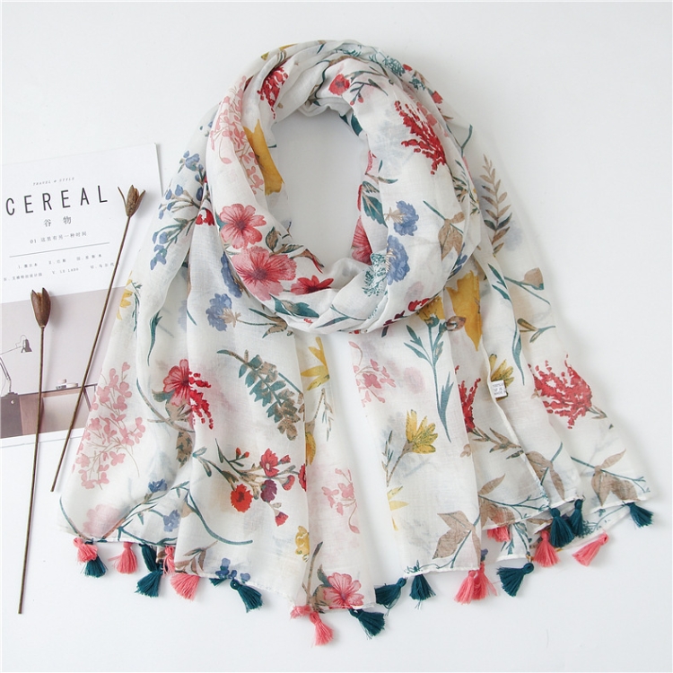180 X 85cm Women Cotton And Linen Scarf Retro Splicing Bohemian Printed Silk Shawl SL2004-053