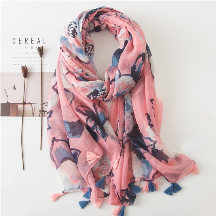180 X 85cm Women Cotton And Linen Scarf Retro Splicing Bohemian Printed Silk Shawl SL2006-032