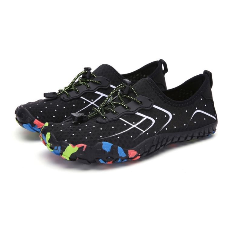 1888 Outdoor Hiking Sports and Anti-skid Wading Shoes, Size:46(Black Silver)