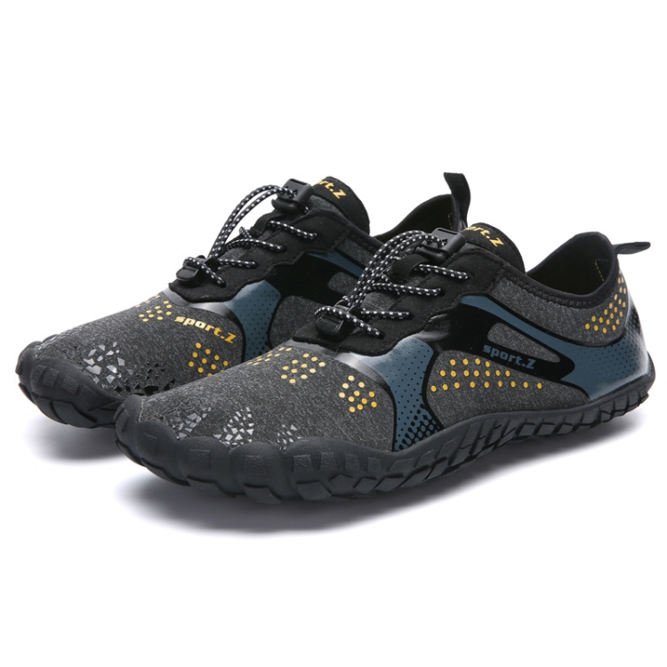 1901 Outdoor Couple Sports Shoes Five-finger Hiking Anti-skid Wading Shoes Diving Beach Shoes, Size: 45(Black Gray)