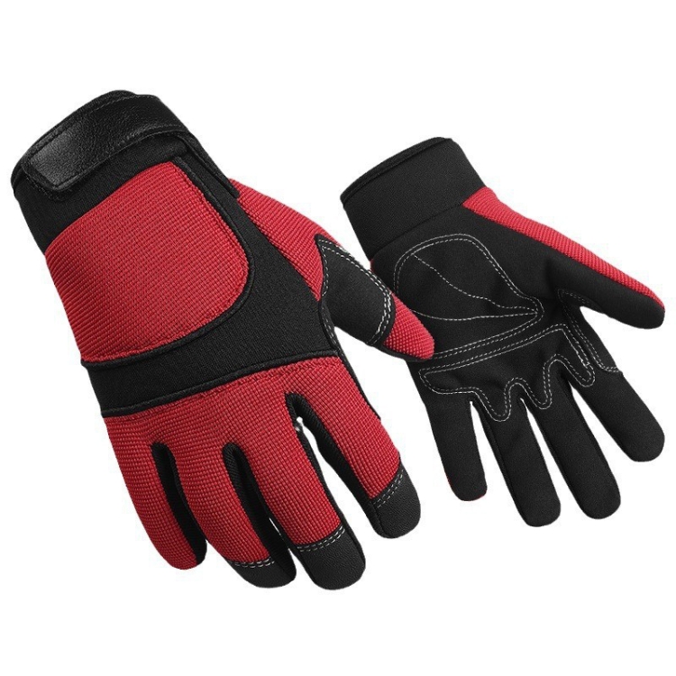 1pair Children Full Finger Breathable Anti-Fall Riding Gloves Outdoor Bicycle Protective Gloves, Size: S(Red And Black)