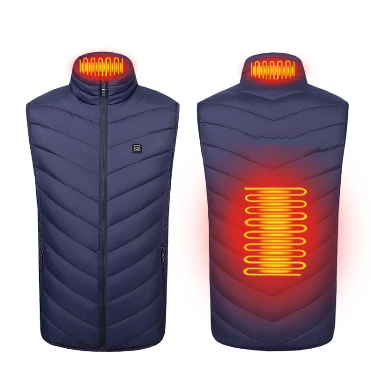 2 Area Single Control USB Electric Heating Undershirt Intelligent Warm Vest, Size: XL(Blue)