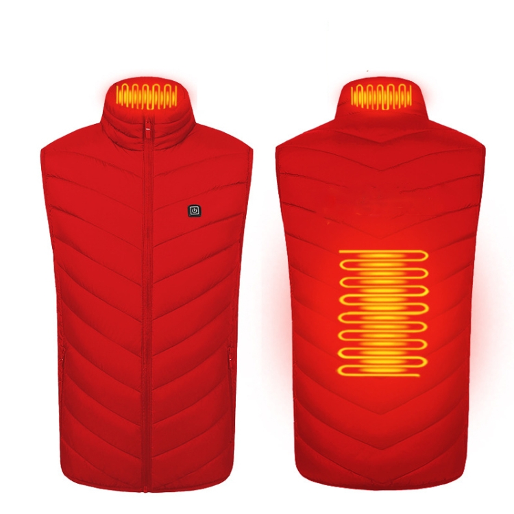 2 Area Single Control USB Electric Heating Undershirt Intelligent Warm Vest, Size: XXL(Red)