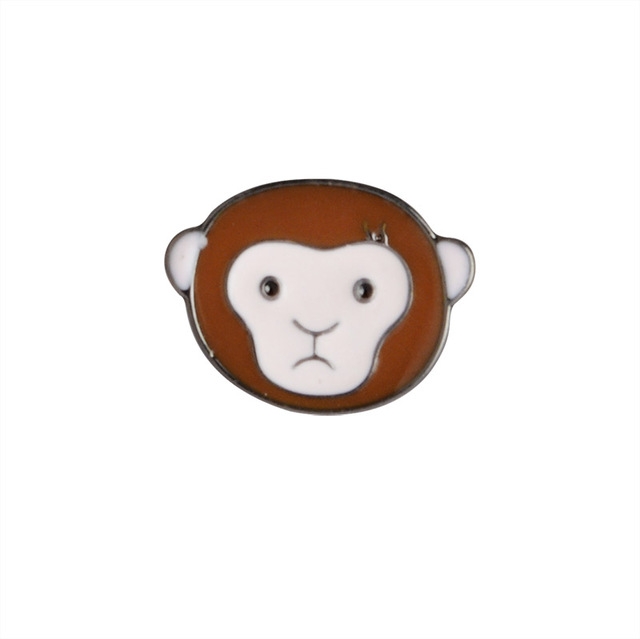 2 PCS Avocado Monkey Peach Blueberry Metal Lapel Pins Hard Enamel Pin Cute Badge Fashion jewelry(C1221)