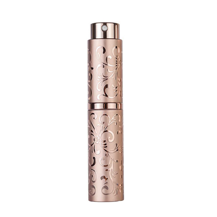 2 PCS Embossed Rotating Perfume Bottle Metal Discharge Bottle Sterilizing Alcohol Spray Bottle, Specification: 10ml(Brown)