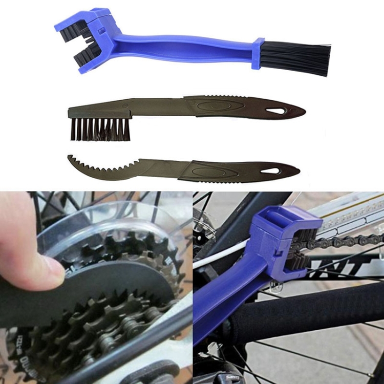 2 Set Bicycle Chain Cleaning Brush Flywheel Cleaning Tools Crankset Brush Cleaning Chain Wheel Set Brush (Blue)