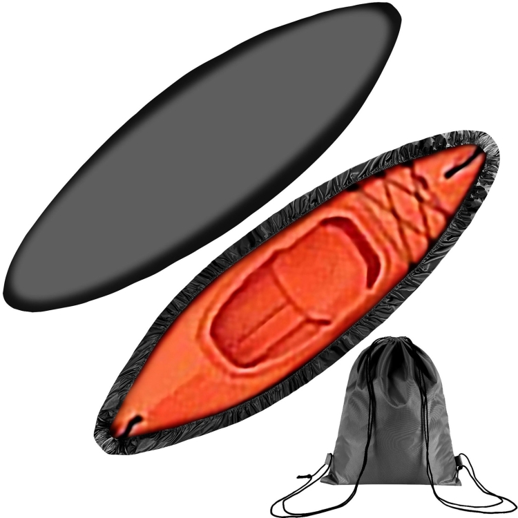210D Oxford Cloth Outdoor Waterproof Sunscreen Kayak Cover, For:3.6-4m(Black)