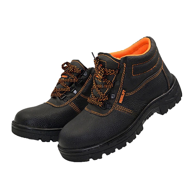 215 Microfiber Leather Anti-puncture Wear-resistant Work Shoes Smash-proof Oil-resistant Safety Shoes, Spec: High-top (43)