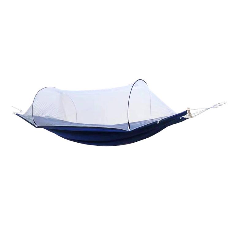 220 x 150cm Anti-rollover Mosquito Net Hammock Thickened Canvas Double Outdoor Swing Chair(Blue)