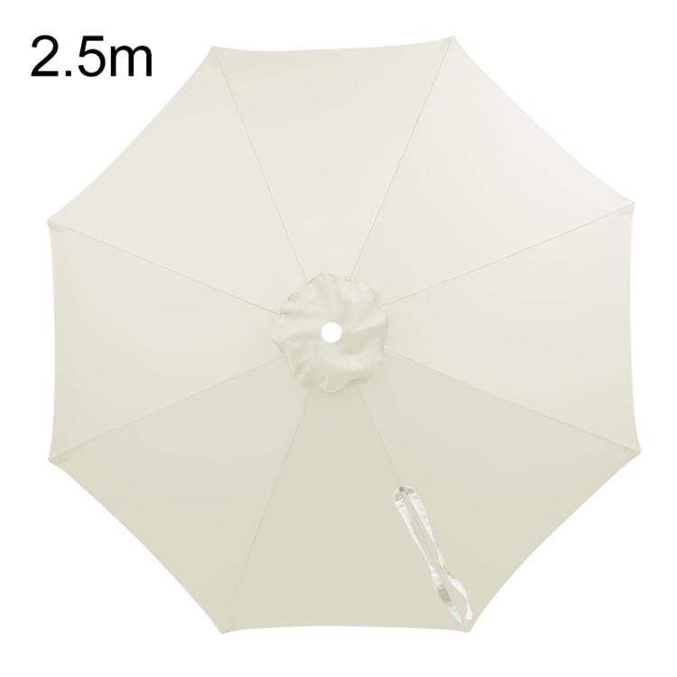 2.5m 8 Ribs Universal Patio Umbrella Replacement Canopy UV30+ Protective Waterproof Polyester Fabric(Beige)