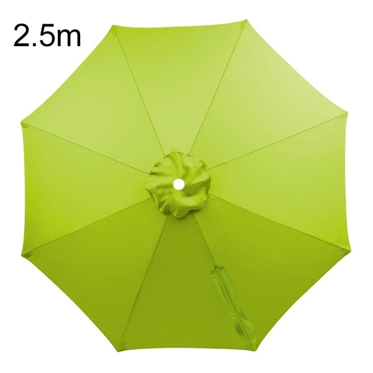 2.5m 8 Ribs Universal Patio Umbrella Replacement Canopy UV30+ Protective Waterproof Polyester Fabric(Grass Green)