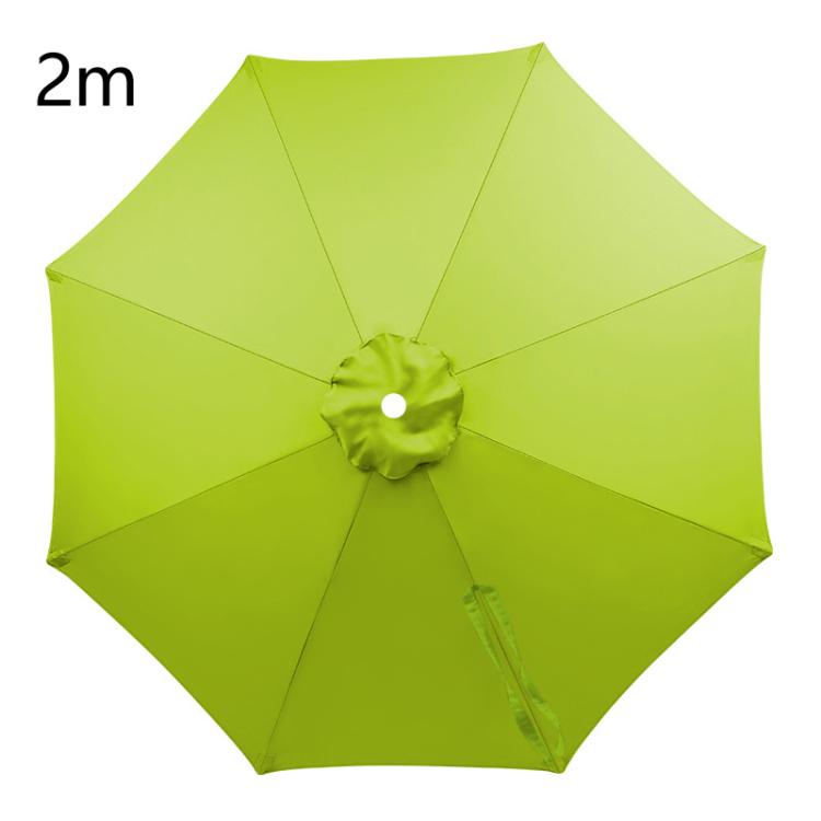 2m 8 Ribs Universal Patio Umbrella Replacement Canopy UV30+ Protective Waterproof Polyester Fabric(Grass Green)
