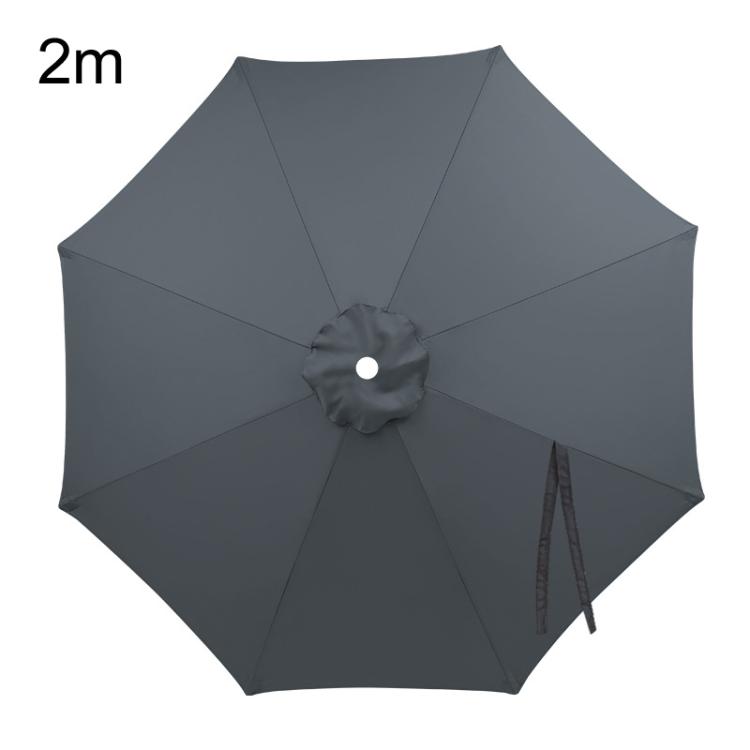 2m 8 Ribs Universal Patio Umbrella Replacement Canopy UV30+ Protective Waterproof Polyester Fabric(Gray)