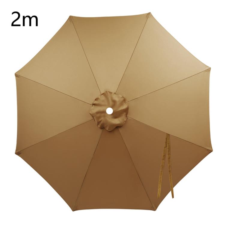 2m 8 Ribs Universal Patio Umbrella Replacement Canopy UV30+ Protective Waterproof Polyester Fabric(Khaki)