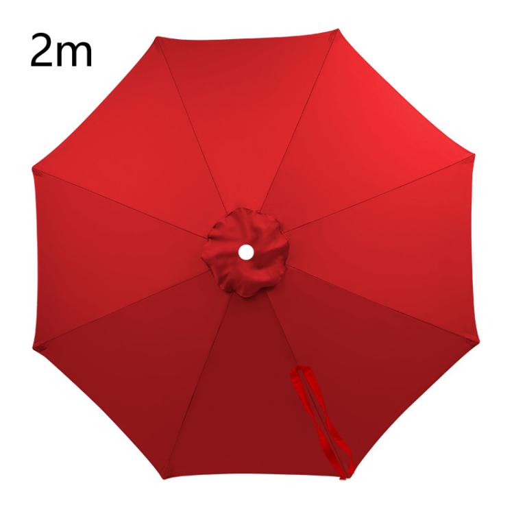 2m 8 Ribs Universal Patio Umbrella Replacement Canopy UV30+ Protective Waterproof Polyester Fabric(Red)