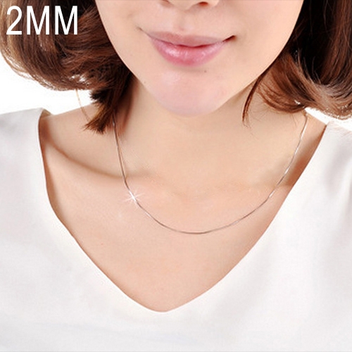 2MM Personality Fashion Silver Plated Snake Bone Chain(Silver length:24 inch)