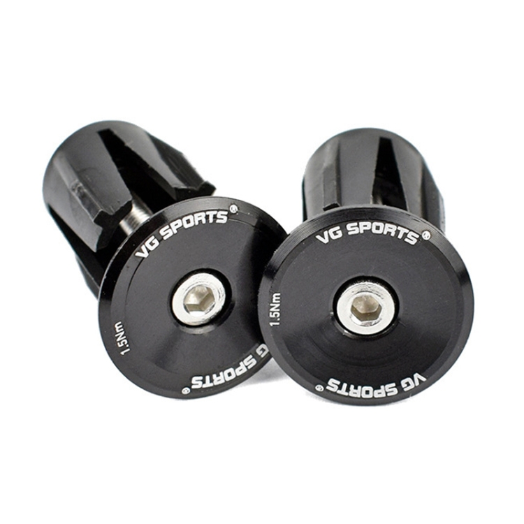 2pairs Aluminum Alloy Bicycle Expansion Handlebar Plug(Black)