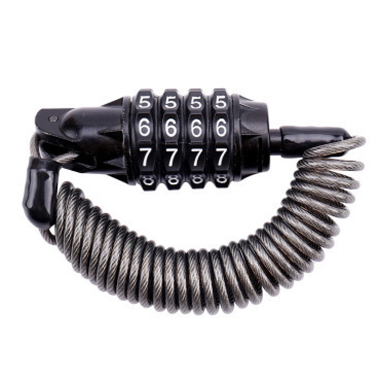 2pcs Bicycle Lock Wire Chain Lock Mountain Bike Motorcycle Anti-Theft Password Lock Luggage Lock (1.8m Four-digit Password With Cloth Bag)
