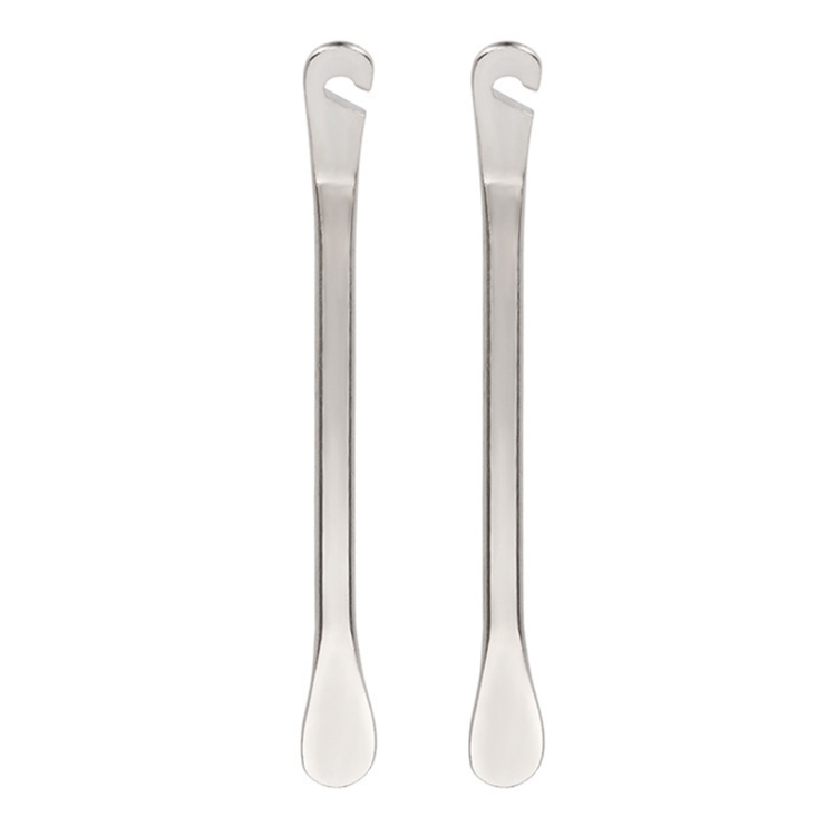 2pcs Metal Bicycle Tire Pry Bars Levers Mountain Bike Tire Removal Tools(Silver)