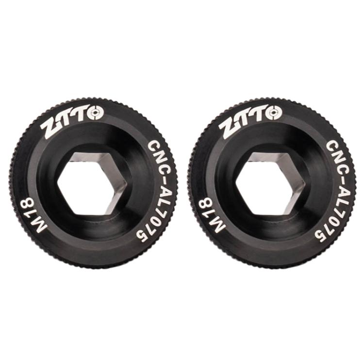 2pcs ZTTO Bicycle Aluminum Alloy Crank Cover Mountain Bike Crank Screws, Style: M18 Black