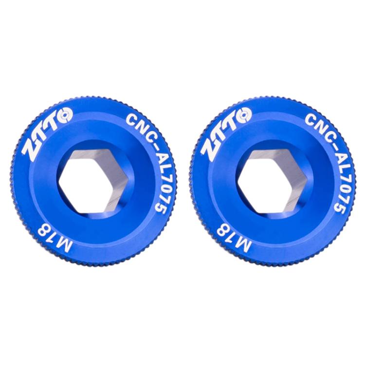 2pcs ZTTO Bicycle Aluminum Alloy Crank Cover Mountain Bike Crank Screws, Style: M18 Blue