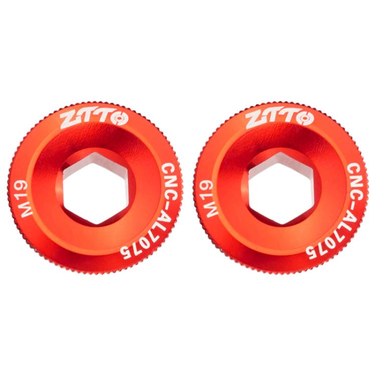 2pcs ZTTO Bicycle Aluminum Alloy Crank Cover Mountain Bike Crank Screws, Style: M19 Red