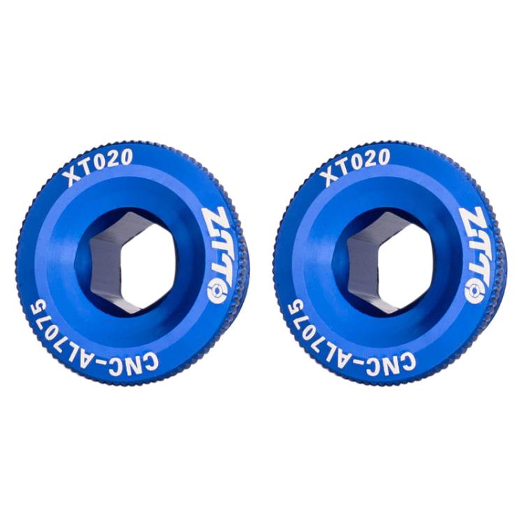 2pcs ZTTO Bicycle Aluminum Alloy Crank Cover Mountain Bike Crank Screws, Style: M20 Blue
