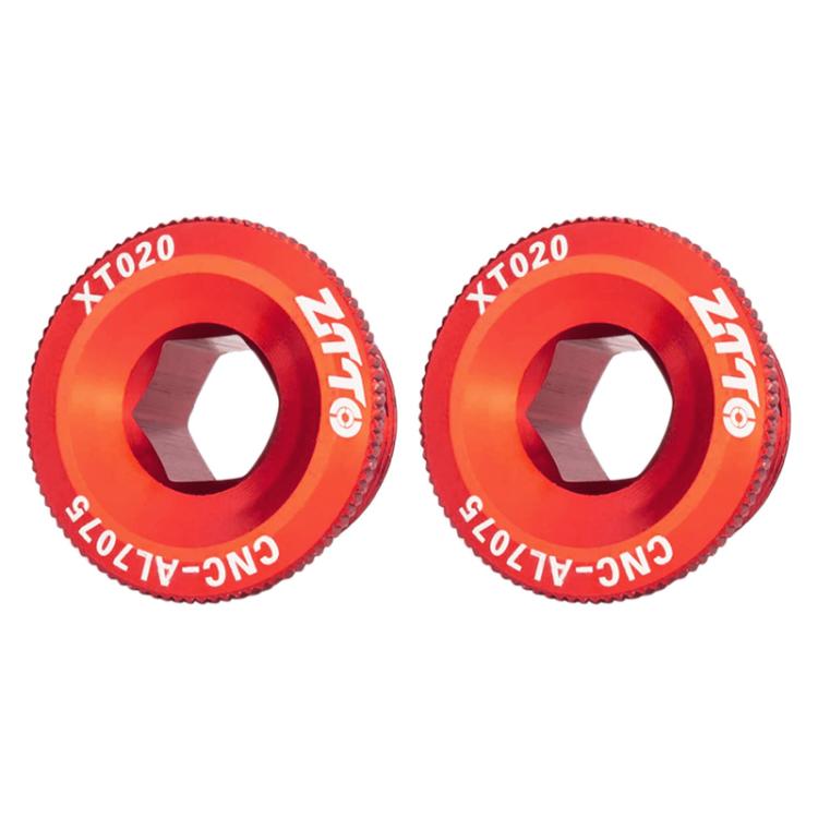 2pcs ZTTO Bicycle Aluminum Alloy Crank Cover Mountain Bike Crank Screws, Style: M20 Red