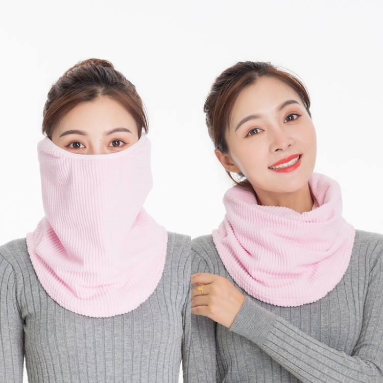 3 In 1 Winter Warmth And Thickening Mask Neck And Ear Protector Riding Cold Protection Scarf for Women(Pink)