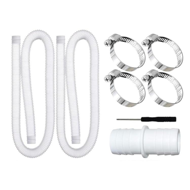32mm Pool Hose + Connector + Screwdriver For Intex 300 GPH/530 GPH, Length: 1.5m White Hose