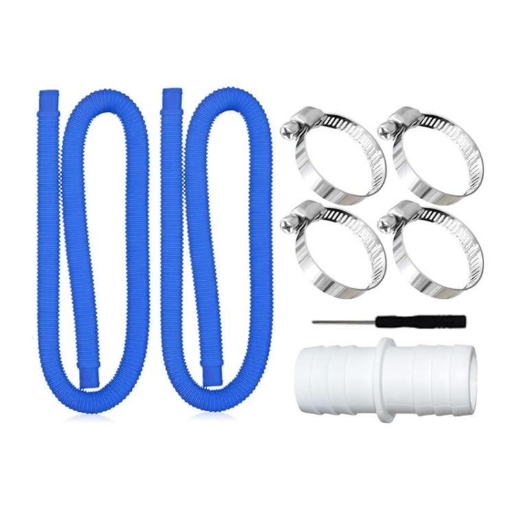 32mm Pool Hose + Connector + Screwdriver For Intex 300 GPH/530 GPH, Length: 1m Blue Hose