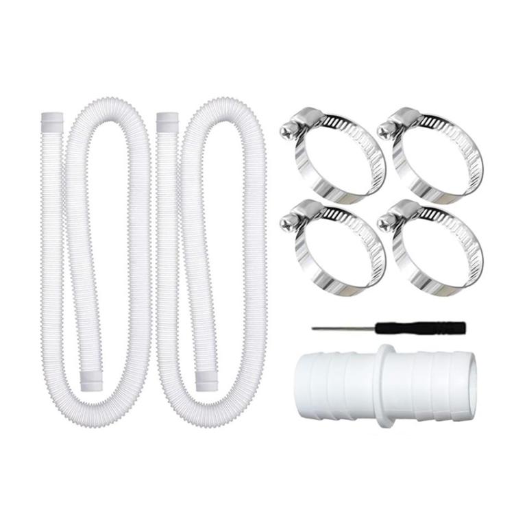 32mm Pool Hose + Connector + Screwdriver For Intex 300 GPH/530 GPH, Length: 1m White Hose
