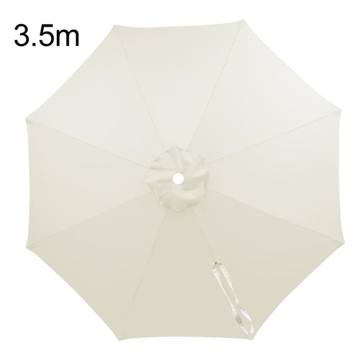 3.5m 8 Ribs Universal Patio Umbrella Replacement Canopy UV30+ Protective Waterproof Polyester Fabric(Beige)