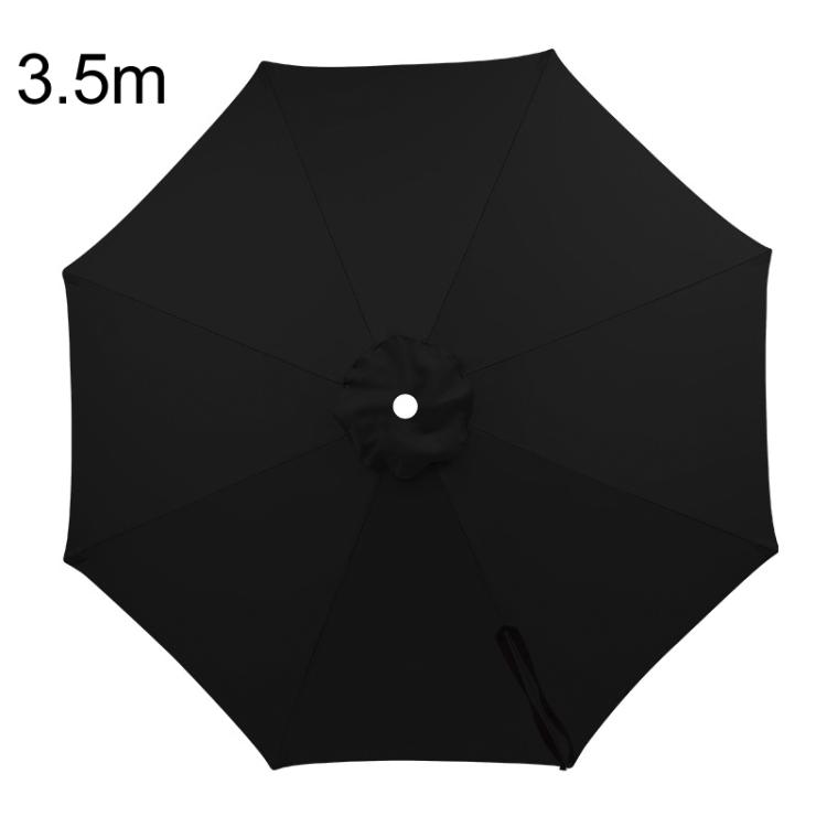 3.5m 8 Ribs Universal Patio Umbrella Replacement Canopy UV30+ Protective Waterproof Polyester Fabric(Black)