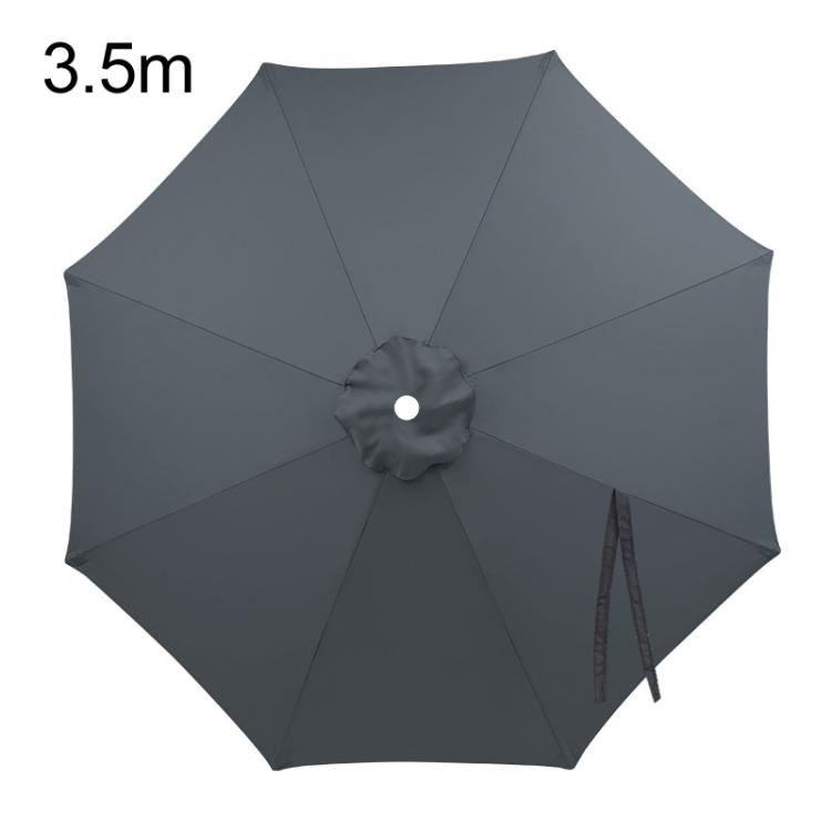 3.5m 8 Ribs Universal Patio Umbrella Replacement Canopy UV30+ Protective Waterproof Polyester Fabric(Gray)