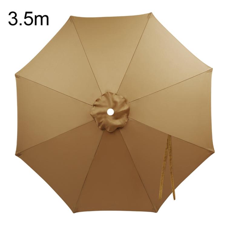3.5m 8 Ribs Universal Patio Umbrella Replacement Canopy UV30+ Protective Waterproof Polyester Fabric(Khaki)