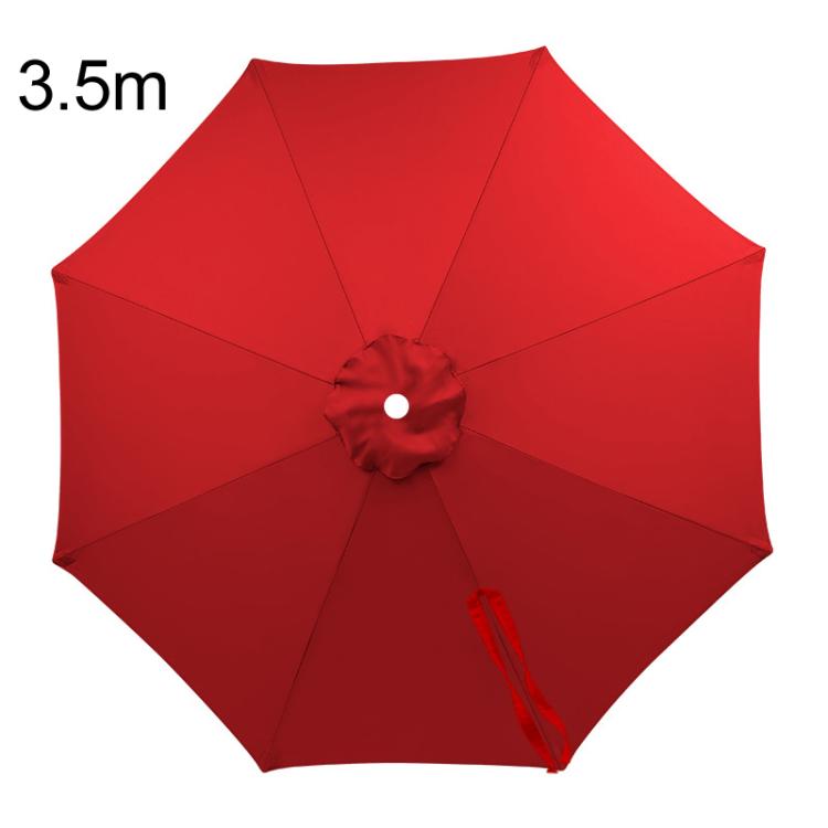 3.5m 8 Ribs Universal Patio Umbrella Replacement Canopy UV30+ Protective Waterproof Polyester Fabric(Red)