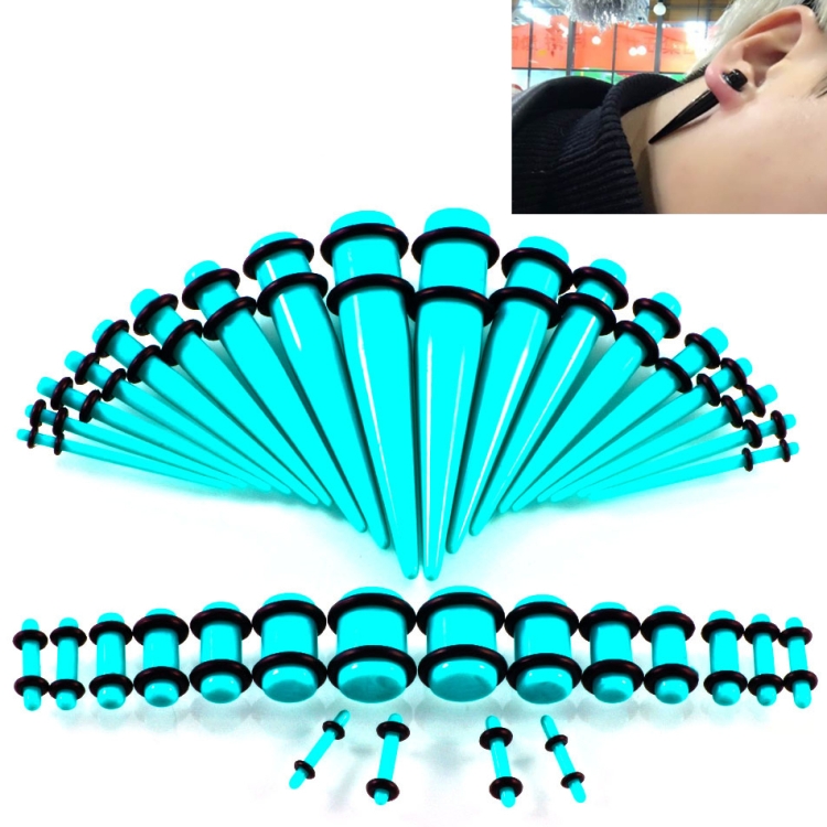 36PCS Unisex Acrylic Ear Expansion Ear Extender 14G-00G Accessories Set(Turquoise)