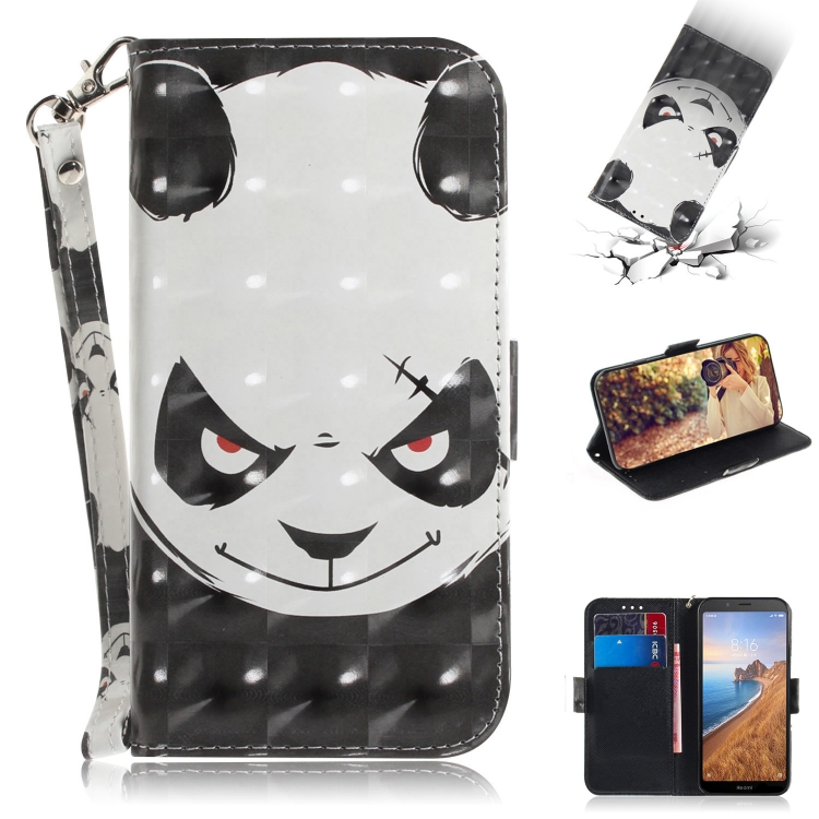 3D Painting Pattern Coloured Drawing Horizontal Flip Leather Case for Xiaomi Redmi 7A, with Holder & Card Slots & Wallet(Angry Bear)