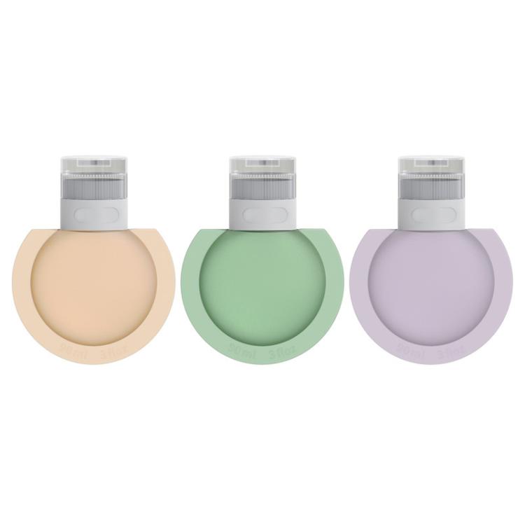 3pcs /Pack 90ML Silicone Bottle Lotion Container Squeeze Refillable Travelling Cream Shampoo Container