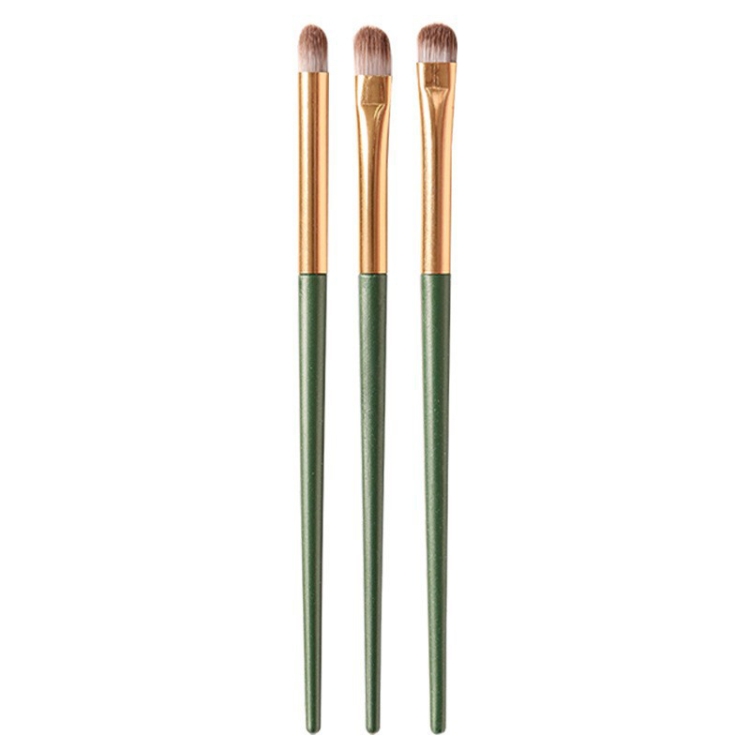 3sets 3 In 1 Portable Universal Eyeshadow Brush Makeup Tools Eye Cosmetic Brushes(Green Cloud)