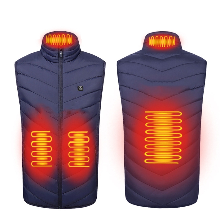 4 Area Single Control USB Electric Heating Undershirt Intelligent Warm Vest, Size: S(Blue)