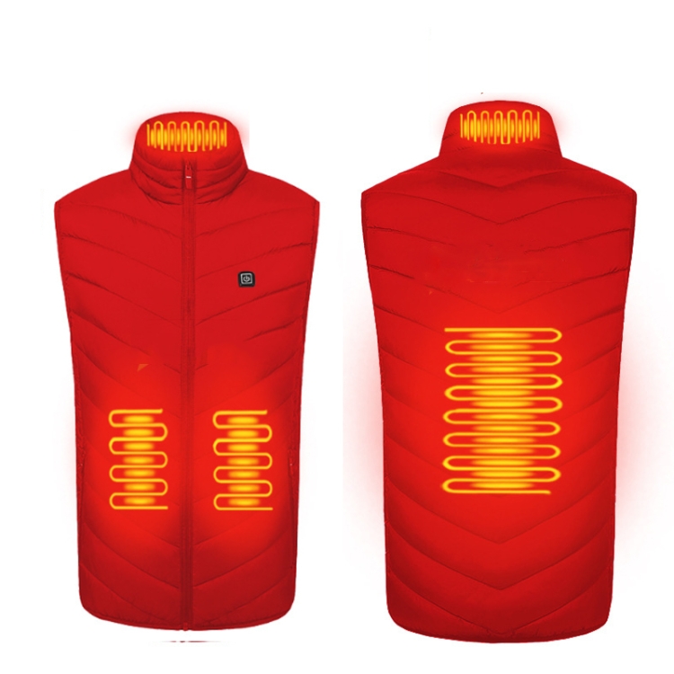 4 Area Single Control USB Electric Heating Undershirt Intelligent Warm Vest, Size: XL(Red)