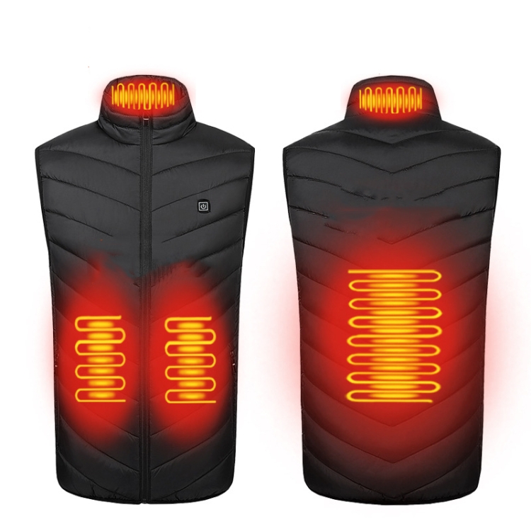 4 Area Single Control USB Electric Heating Undershirt Intelligent Warm Vest, Size: XXXL(Black)