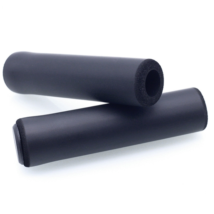 4 Pairs Mountain Folding Bicycle Silicone Foaming Sponge Handle Cover Rubber Shock Absorbing Anti-Slip Handle Set(Black)