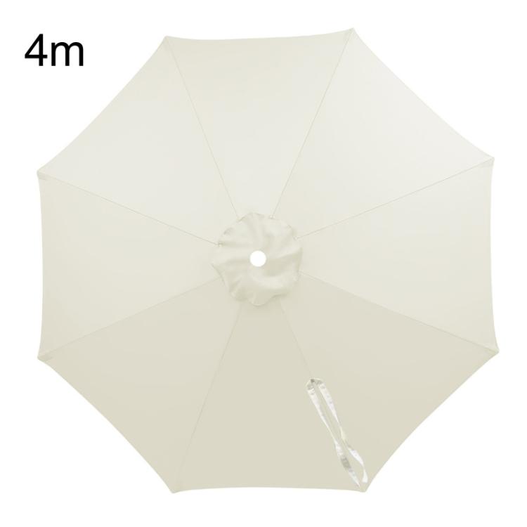 4m 8 Ribs Universal Patio Umbrella Replacement Canopy UV30+ Protective Waterproof Polyester Fabric(Beige)