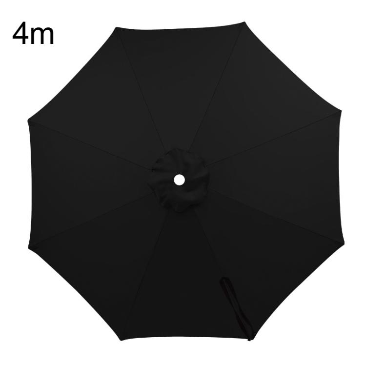 4m 8 Ribs Universal Patio Umbrella Replacement Canopy UV30+ Protective Waterproof Polyester Fabric(Black)
