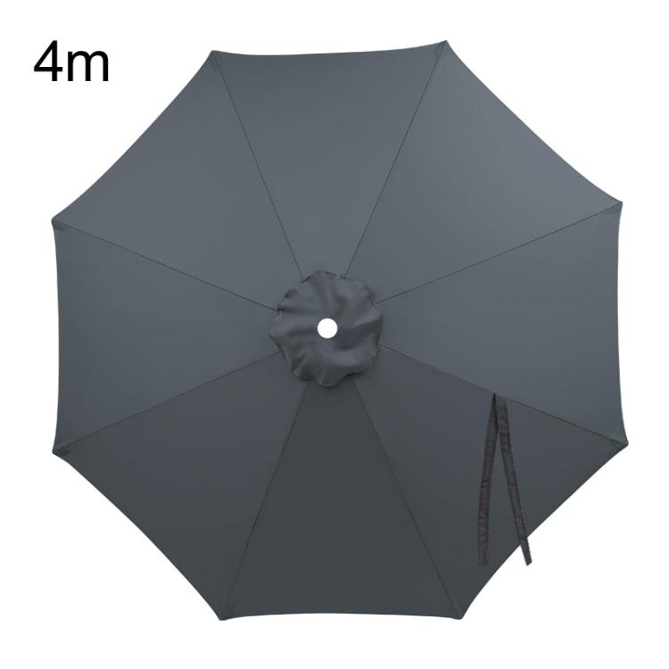4m 8 Ribs Universal Patio Umbrella Replacement Canopy UV30+ Protective Waterproof Polyester Fabric(Gray)