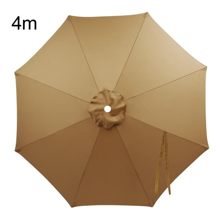 4m 8 Ribs Universal Patio Umbrella Replacement Canopy UV30+ Protective Waterproof Polyester Fabric(Khaki)