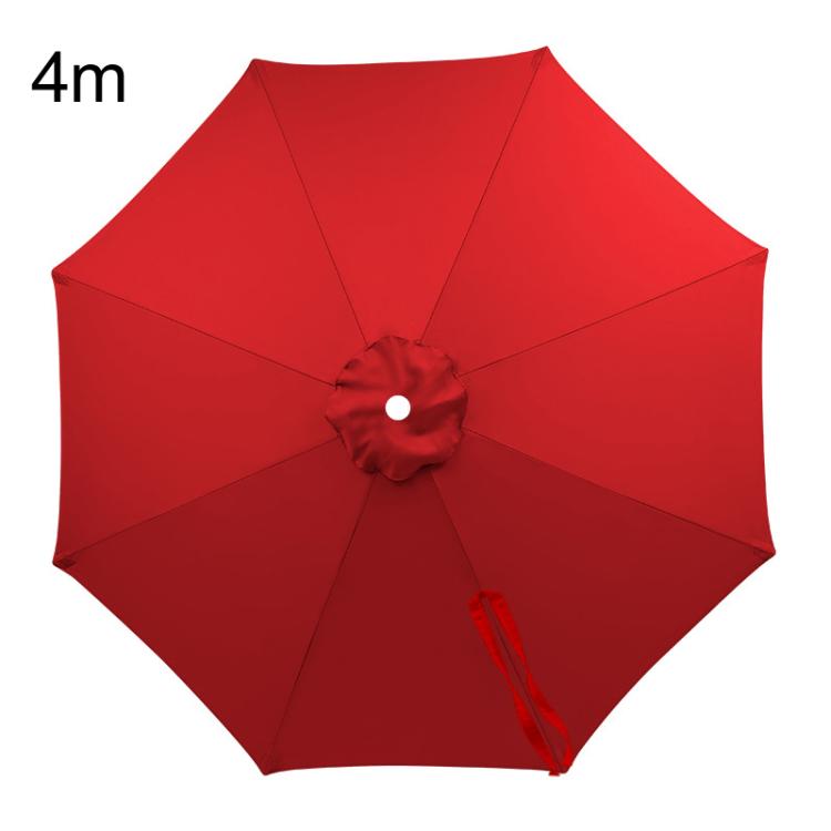 4m 8 Ribs Universal Patio Umbrella Replacement Canopy UV30+ Protective Waterproof Polyester Fabric(Red)